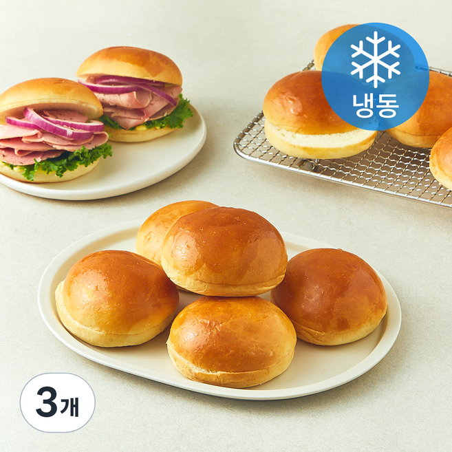 브리오슈 버거번 (냉동), 50g, 12개입, 3개