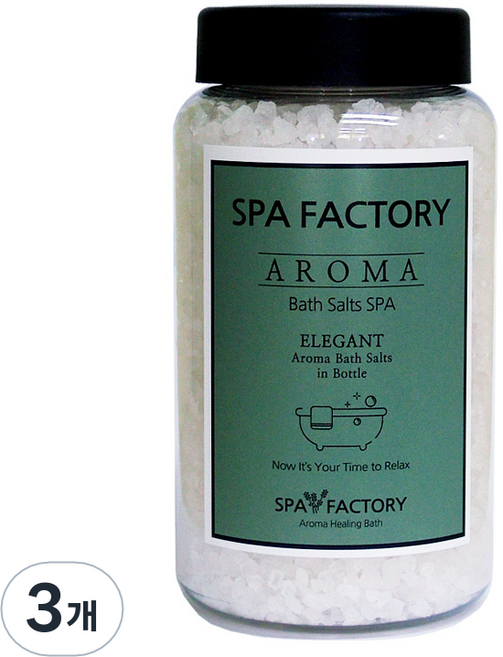 스파팩토리 엘리건트 히말라야 화이트 아로마 바스솔트 입욕제 라벤더, 600g, 3개