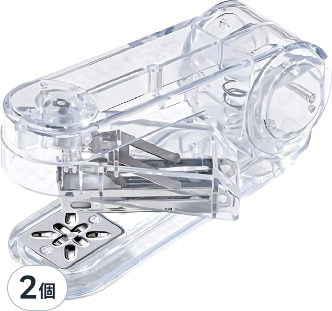 JAR嚴選 360度可旋轉訂書機, 透明色, 2個