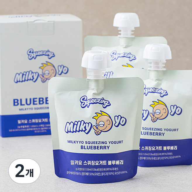 밀키요 스퀴징 요거트 블루베리, 120ml, 3개입, 2개