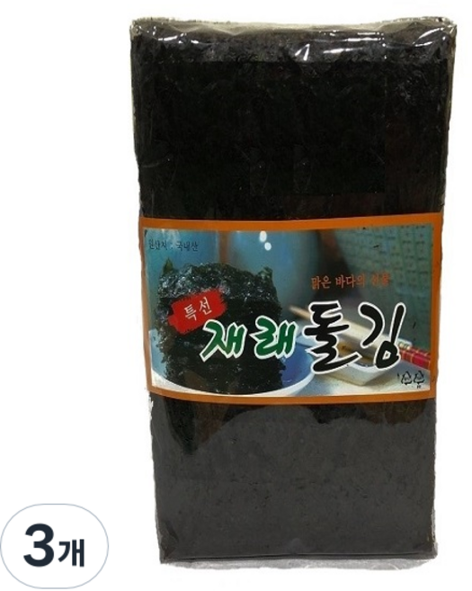 명화씨푸드 신안 돌김 100장, 300g, 3개