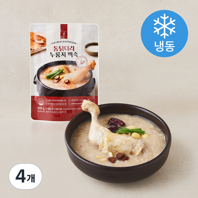 고른 통닭다리 누룽지 백숙 (냉동), 600g, 4개