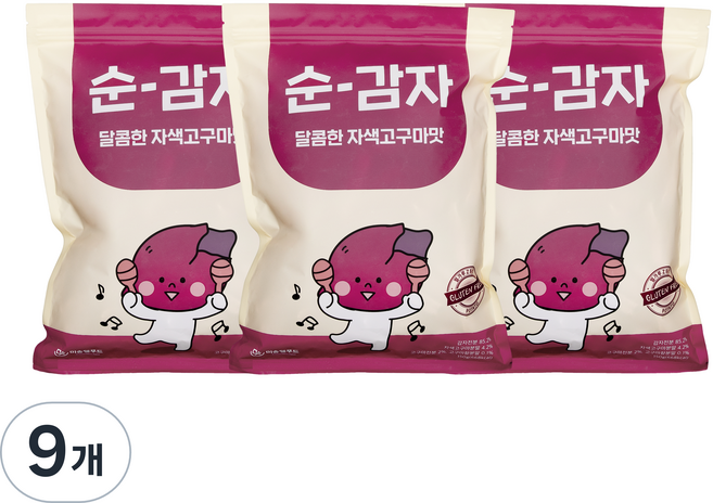순 감자 달콤한 자색 고구마맛, 150g, 9개