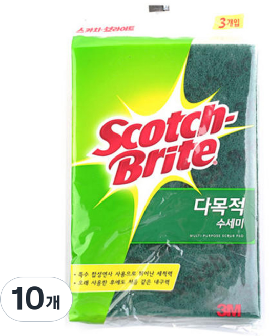 3M Scotch-Brite 百利 多用途菜瓜布 小, 10個, 3入