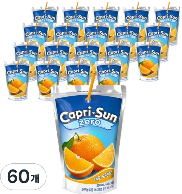 카프리썬 제로 오렌지 음료, 60개, 200ml