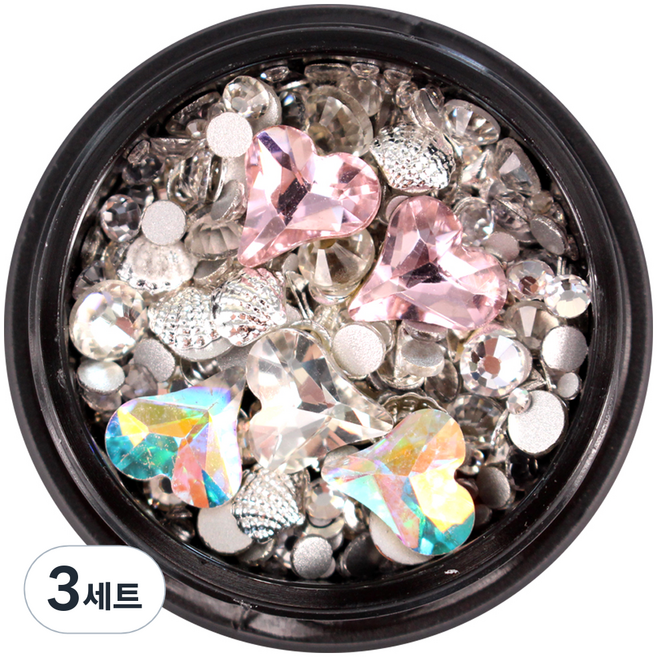 BABLIE NB Kidult 藝術罐11 珍珠銀色混合 美甲鑽飾, NK18011(銀色), 3套