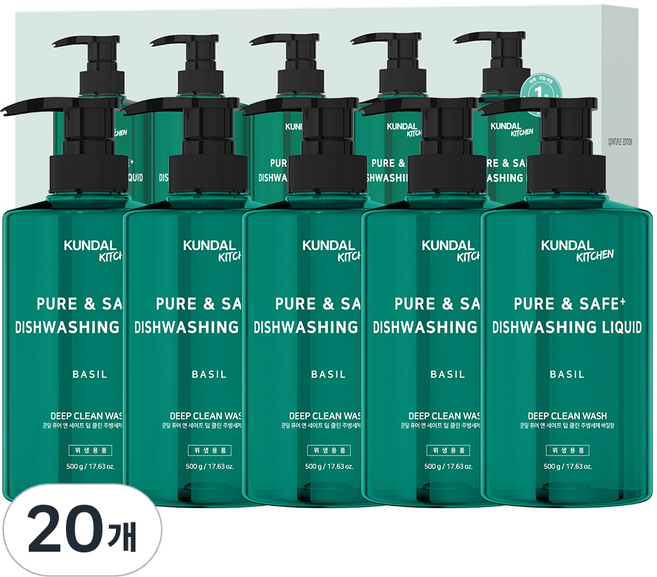 쿤달 딥 클린 주방세제 바질향, 500g, 20개