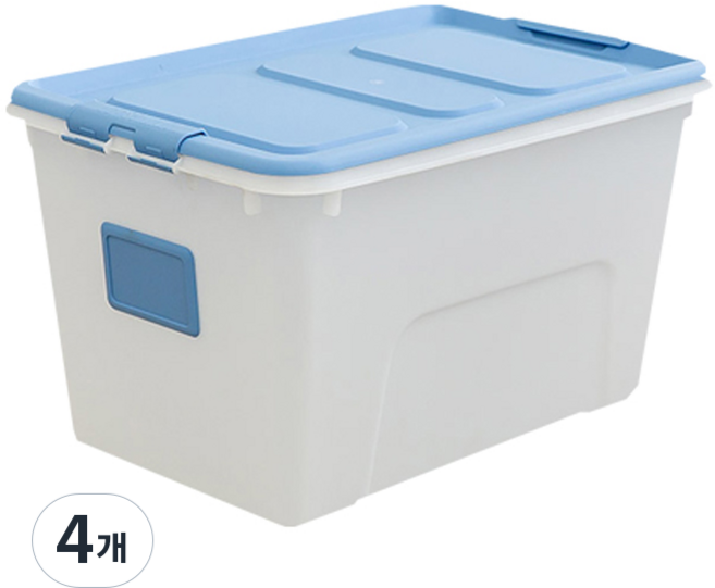 리빙숲 스퀘어 리빙박스, 블루, 4개