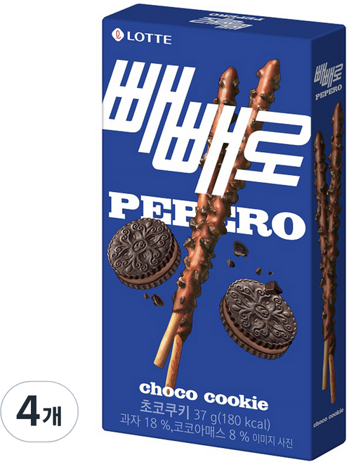 빼빼로 초코쿠키, 37g, 4개