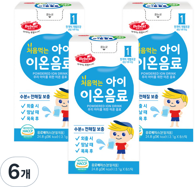 베베스트 처음먹는 아이 이온음료 분말가루타입 8p, 3.1g, 48개