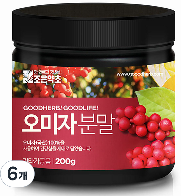 조은약초 오미자가루, 200g, 6개