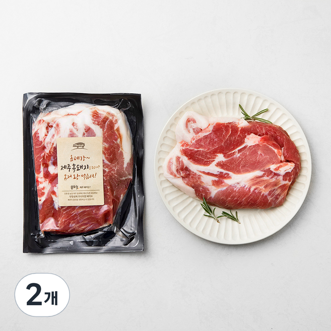 몬트락 한돈 제주 흑돼지 목심 구이용 (냉장), 300g, 2개