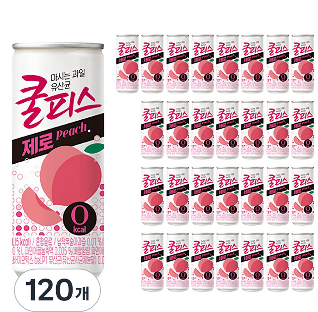 동원 쿨피스 제로 복숭아, 230ml, 120개