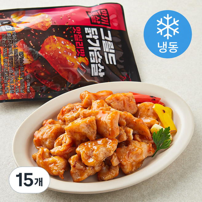 한끼통살 그릴드 닭가슴살 핫칠리맛 (냉동), 100g, 15개입, 1개