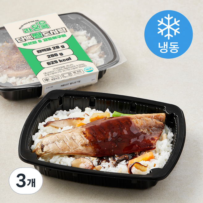 라온콕 단백짱 버섯밥 & 고등어 구이 (냉동), 280g, 3개