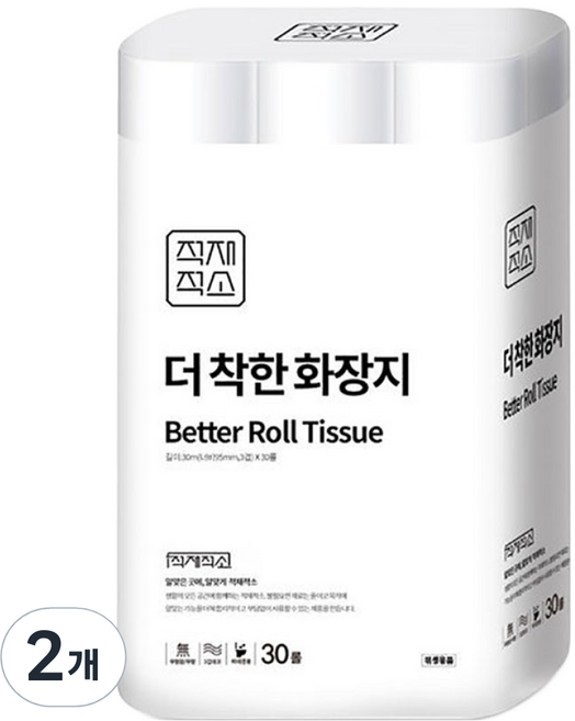 적재적소 더착한 3겹 화장지, 30m, 30롤, 2개