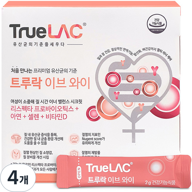 트루락 휴럼 이브 와이 여성 질 건강 유산균 30p, 4개, 60g