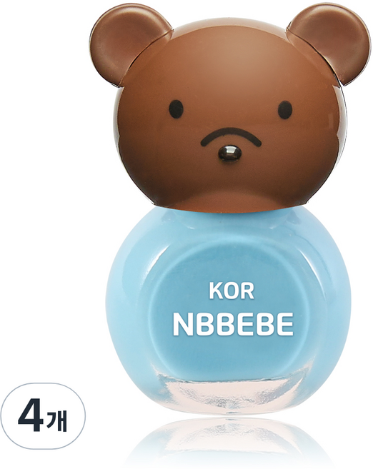 Nbbebe 兒童用指甲油, 奶油藍色, 4個