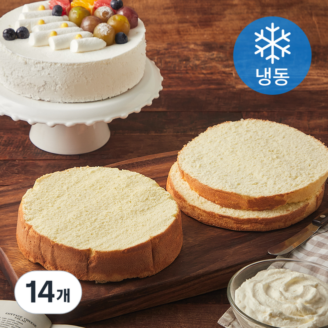 맨치트 서울식품 화이트 케이크 시트 2호 (냉동), 290g, 1개입, 14개