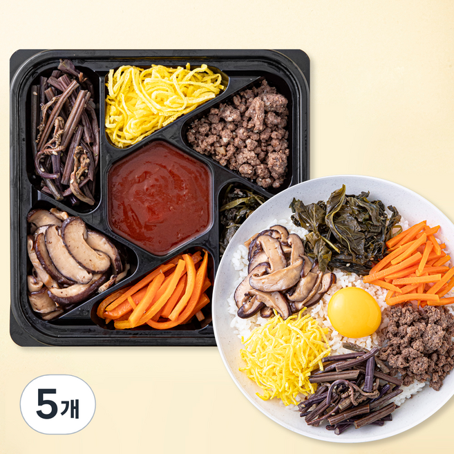 슈퍼키친 바로만든 소고기나물 비빔밥 재료, 210g, 5개