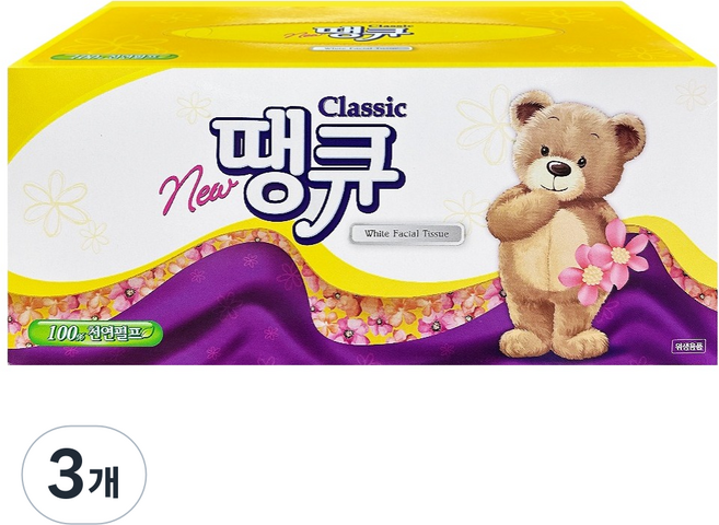 땡큐 천연펄프 각티슈, 200매, 3개