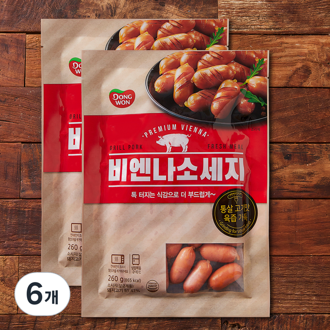 동원 비엔나 소세지, 260g, 6개