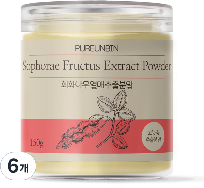 푸른빈 회화나무열매 추출 분말 가루, 6개, 150g