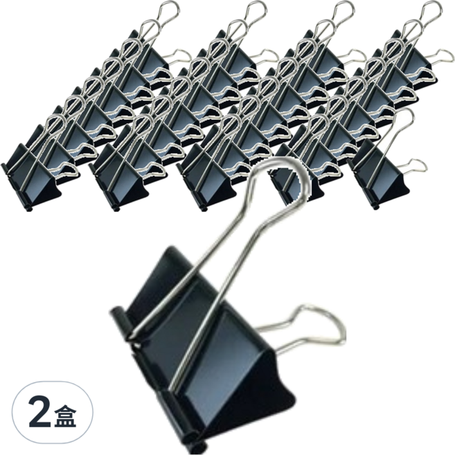 DAIHO 原品長尾夾 OGL2505 黑色, 19mm, 40支, 2盒