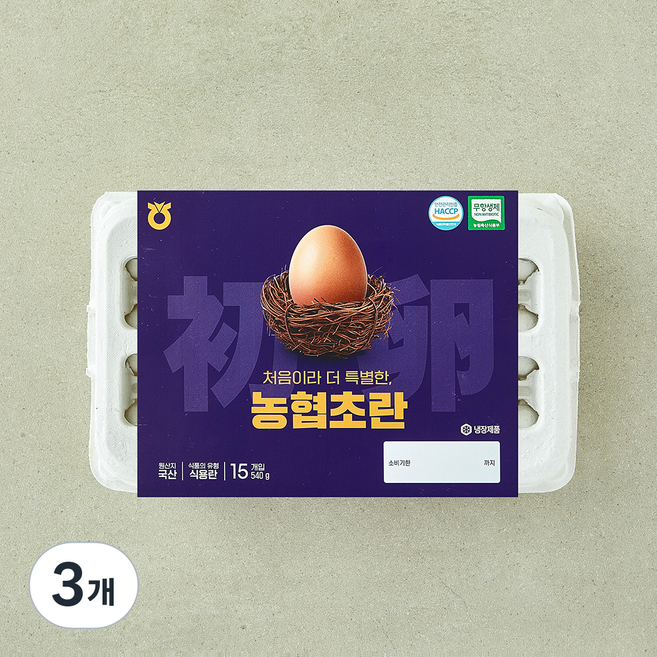 무항생제 인증 처음이라 더 특별한 농협 초란 540g, 3개, 15구