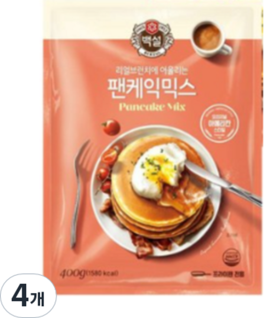 백설 팬케익믹스, 400g, 4개