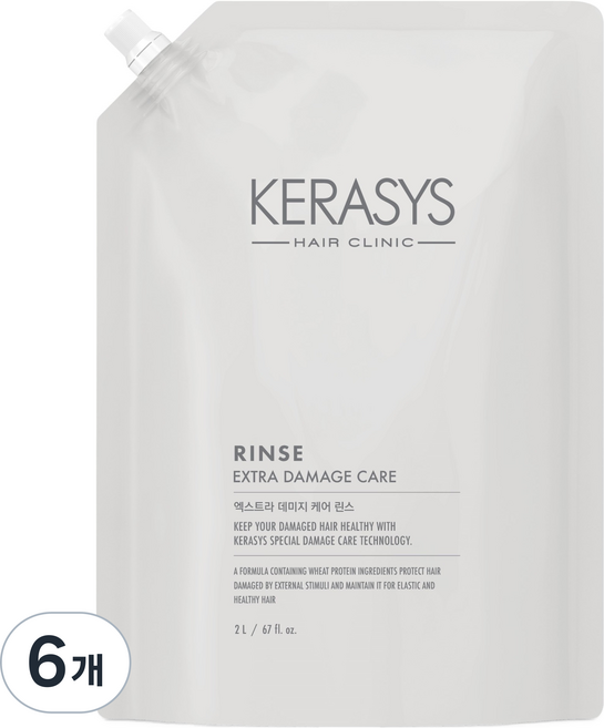 케라시스 엑스트라 데미지케어 린스 리필, 2L, 6개