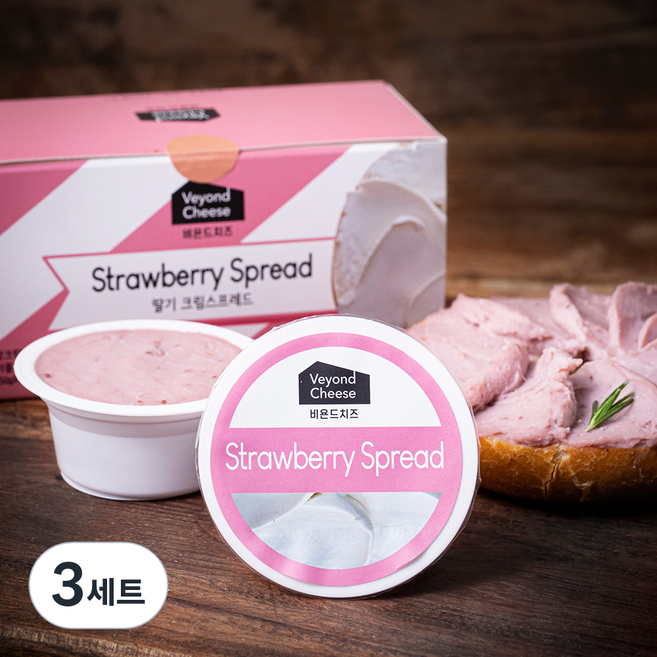 비욘드 딸기 크림스프레드, 3세트, 200g