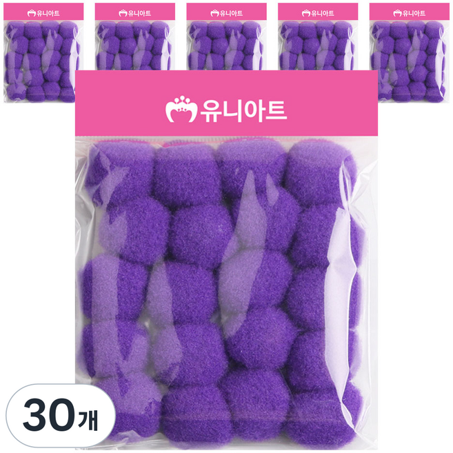 Uniart 1000 絨球 30mm, 30個, 紫色