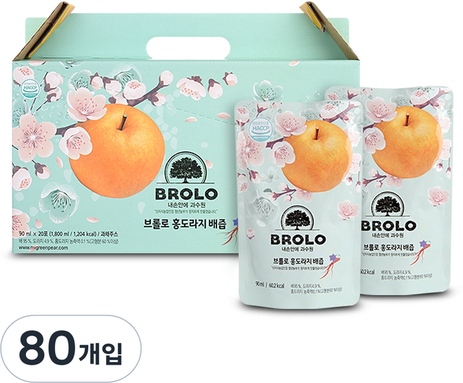 브롤로 홍도라지배즙 스탠딩파우치형, 90ml, 80개