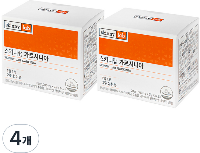 skinny lab 藤黃果萃取&菸鹼酸&泛酸美體錠, 28g, 4盒