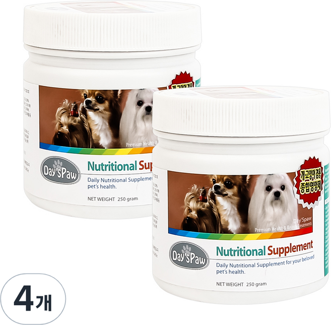 데이스포 반려동물 에이치시리즈 영양제, 250g, 종합영양제, 4개