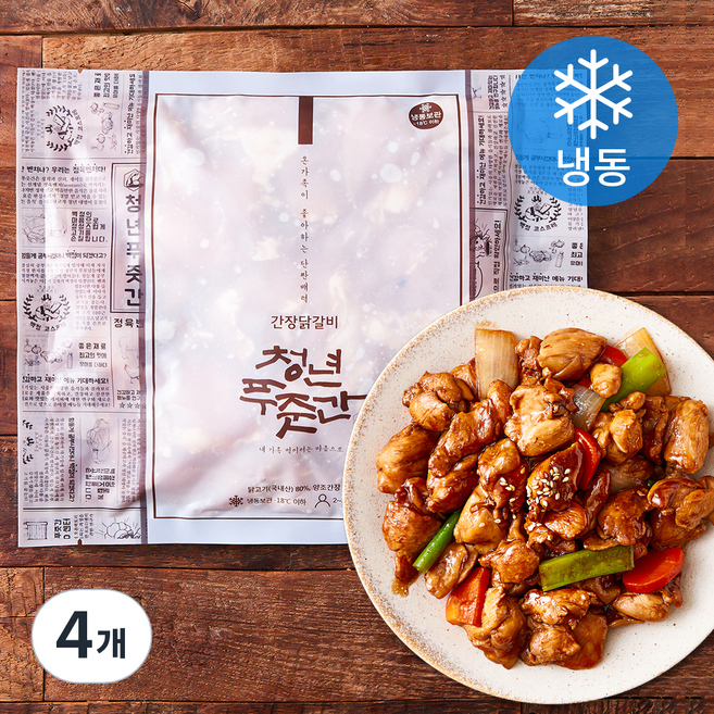 청년푸줏간 간장닭갈비 2~3인분 (냉동), 4개, 600g