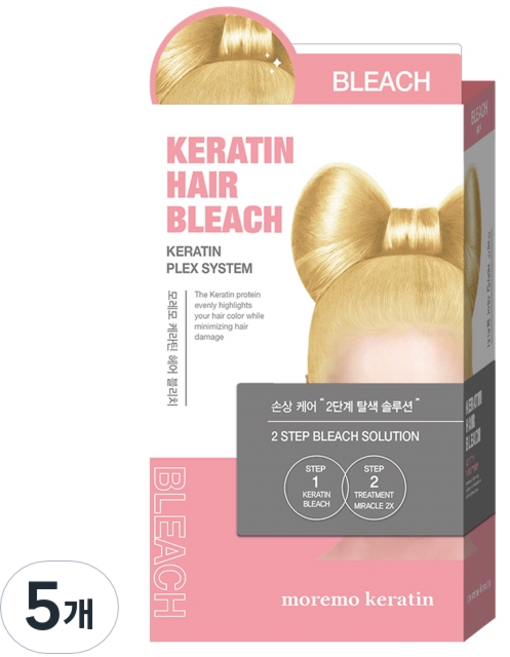 모레모 케라틴 헤어 블리치 탈색제, 80g, 5개