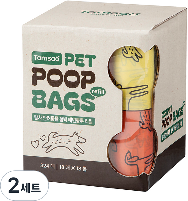 탐사 반려동물 풉백 리필 배변봉투, 랜덤컬러, 324매, 2세트