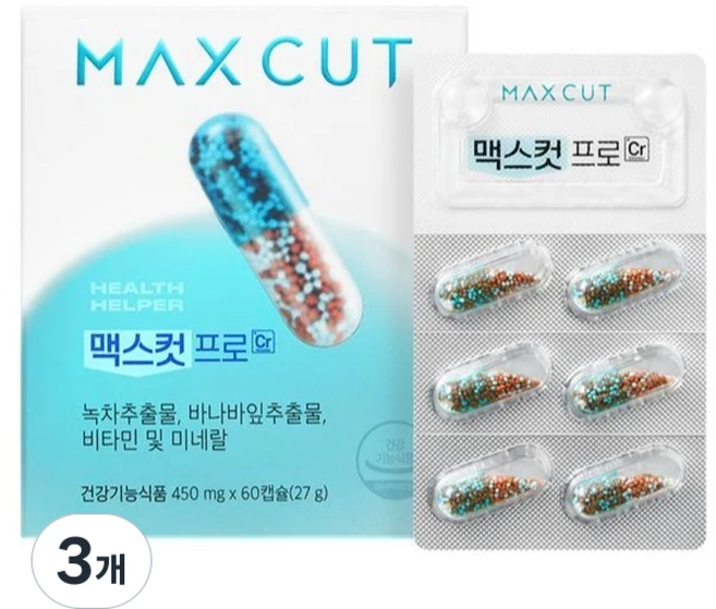 헬스헬퍼 맥스컷 프로 영양제 27g, 60정, 3개 - 쿠팡