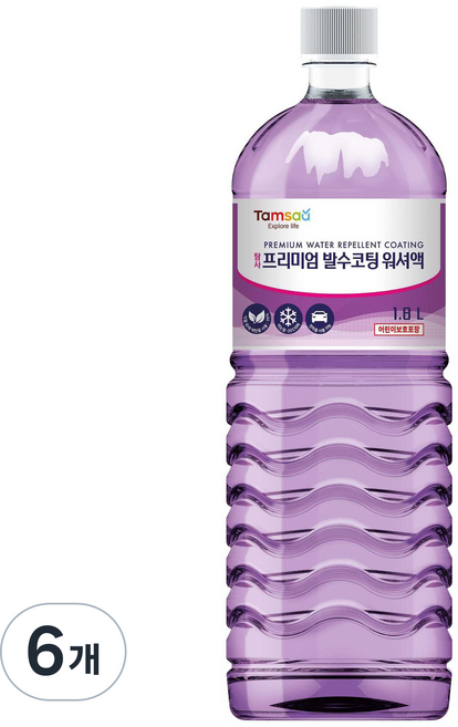 탐사 프리미엄 발수코팅 워셔액, 1.8L, 6개