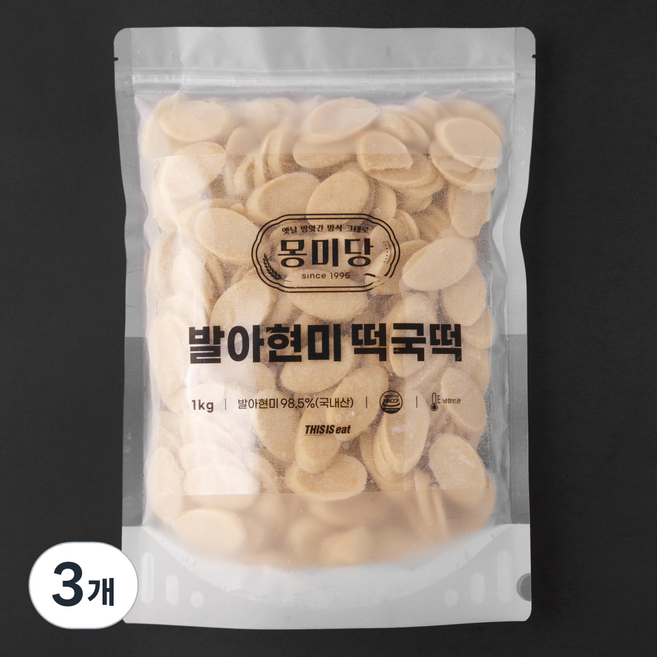몽미당 발아현미 떡국떡, 1kg, 3개