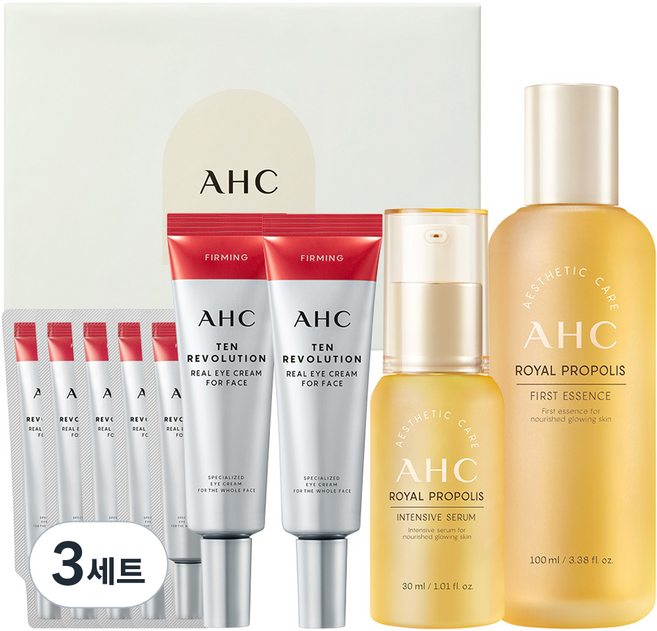 AHC 텐 레볼루션 리얼 아이크림 포 페이스 퍼밍 리츄얼 세트, 3세트