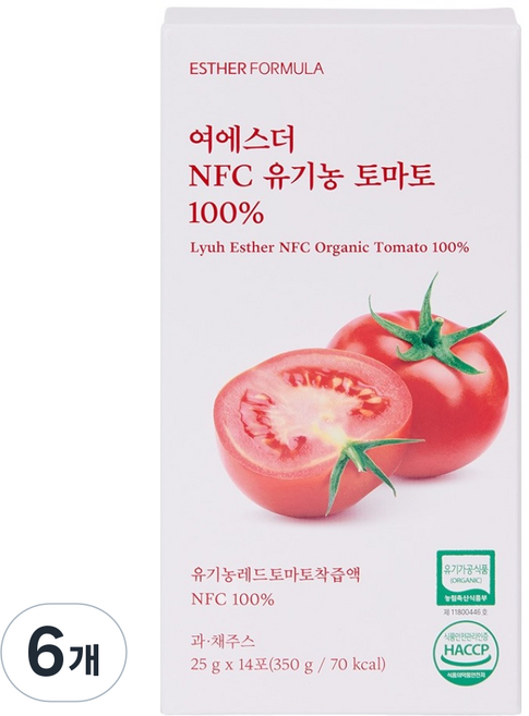 에스더포뮬러 여에스더 NFC 유기농 토마토 100%, 6개, 350g