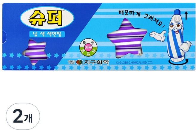 지구화학 슈퍼 색연필 낱색 보라 12p, 2개, 1색