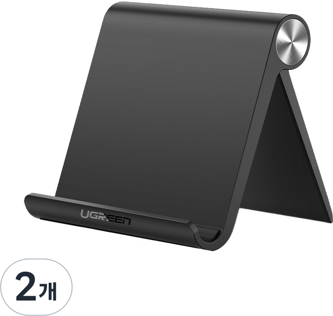 유그린 10단 폴딩 스마트폰 태블릿 거치대 소형, 블랙, 2개