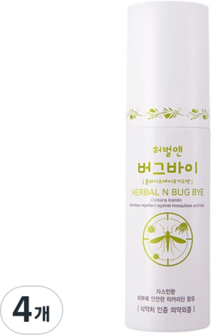 허벌앤 홈라이프 세이프가드액 모기기피제, 4개, 50ml - 쿠팡