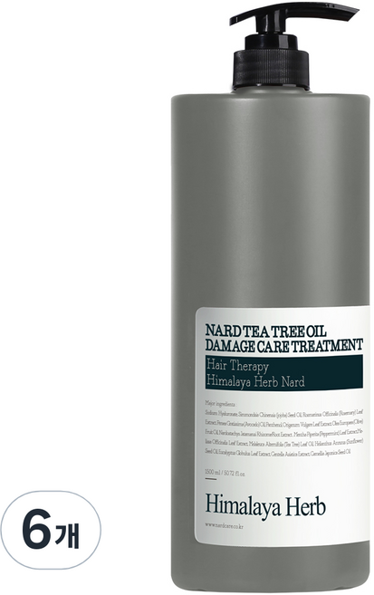 부케가르니 나드 티트리 오일 데미지 케어 트리트먼트, 1.5L, 6개