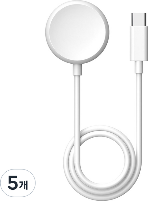 루아러블 갤럭시워치 충전기 케이블 무선 충전 충전독 USB-C타입, 화이트, 5개