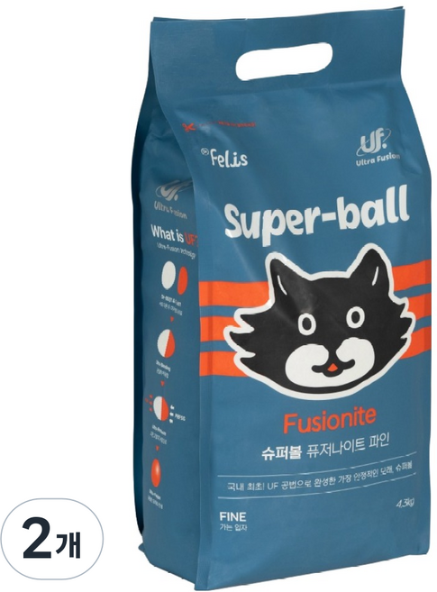 닥터펠리스 응고형 퓨저나이트 슈퍼볼 고양이 모래, 4.3kg, 2개, 무향